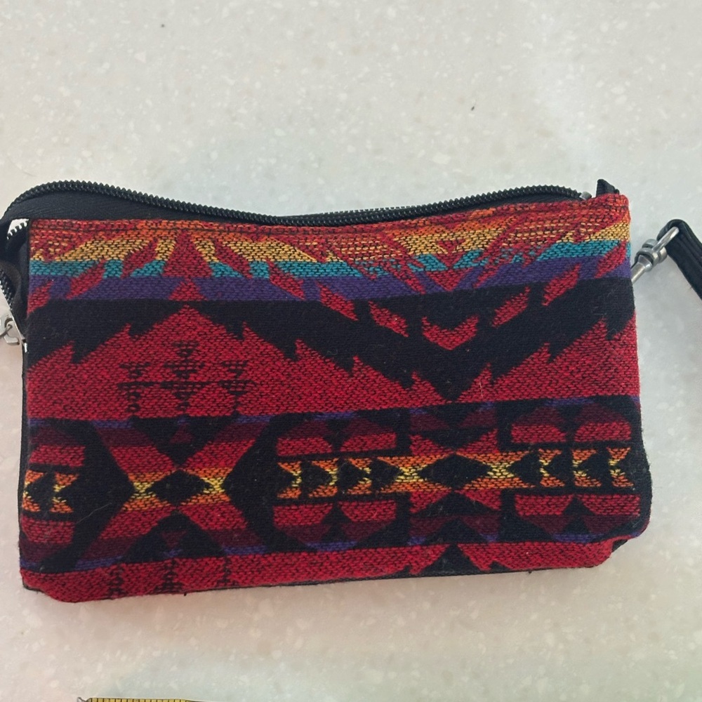 Pendleton Wool Aztec Red Multi Colored Zip Pocket… - image 2
